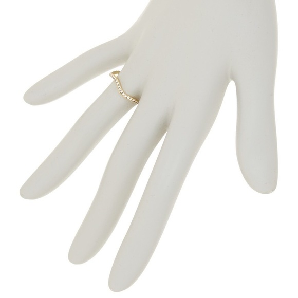 💫🆕 14K Gold Plated ღ Wavy Pave Ring ღ Gold ღ - Picture 4 of 8